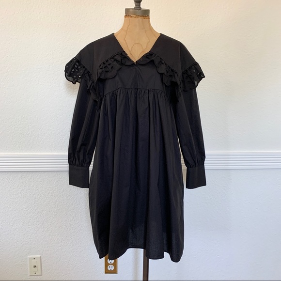 Zara Dresses & Skirts - Zara Poplin Mini Dress Black (XS)